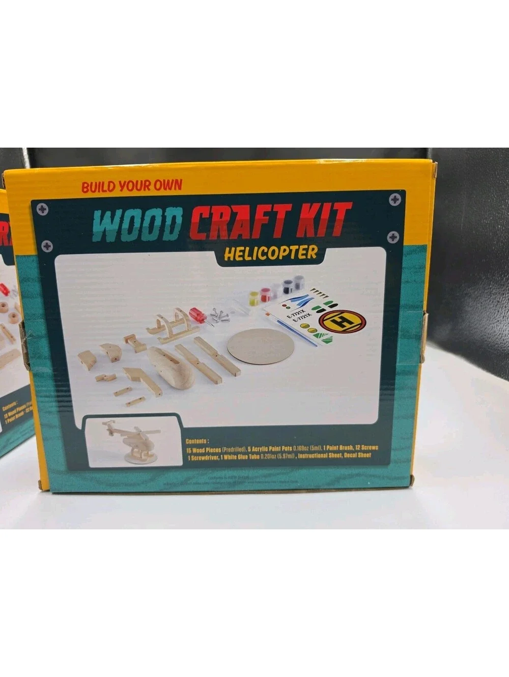 2 Wood Craft Kits Helicopter & Race Car. New